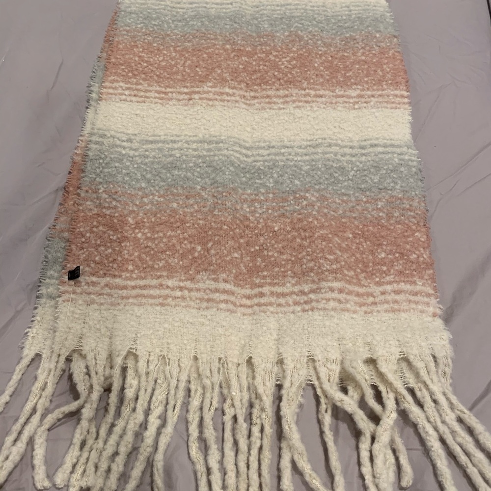 Extra large soft blanket scarf pink gray and beige